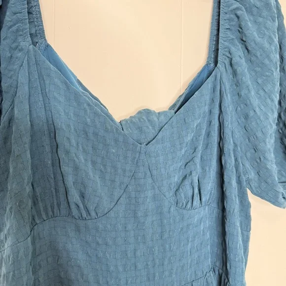 Arula Teal Midi Dress with Tie back - Picture 8 of 9